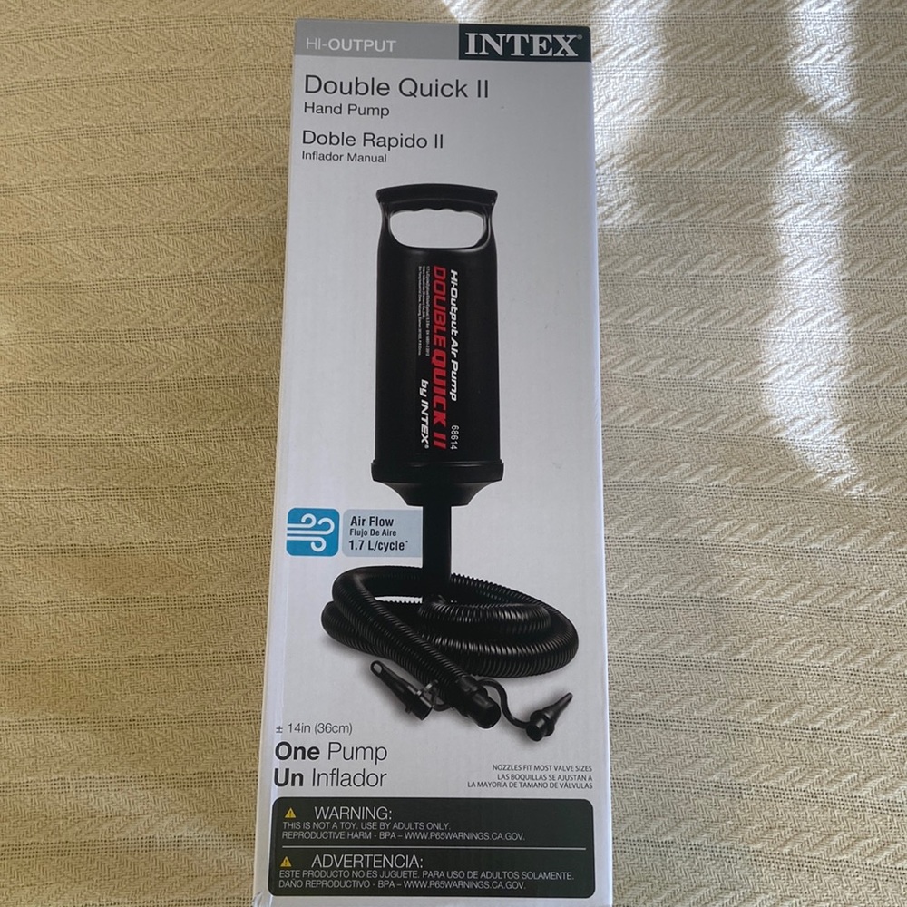 NWT NIB Intex Hi Output Double Quick II Hand Pump